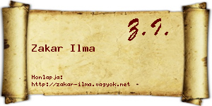Zakar Ilma névjegykártya